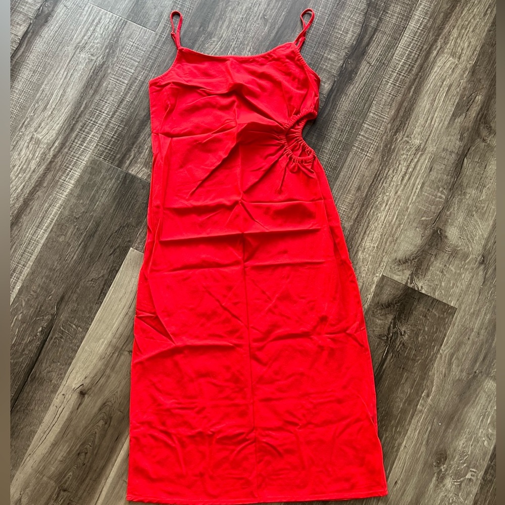 Red maxi dress